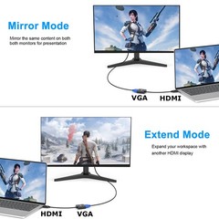 HDMI to VGA Adapter 5 Pack Black,Braided HDMI to VGA Adapter Male to Female C…