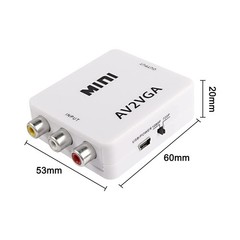 AV RCA to VGA Adapter Audio Video Converter,Composite AV to VGA +3.5mm TV Vid…