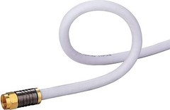 RG6 Quad Shield Coax Cable w/F-Connectors White/Black / 3ft – 100ft / 2-Pack LOT