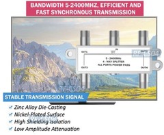 4 In 1 Out RF Combiner 1 In 4 Out RF TV Splitter For CATV Box Satellite Antenna