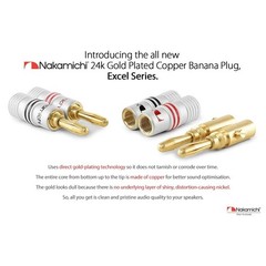 Nakamichi 24k Gold Plated Banana Plug Cable Audio Speaker Wire Connector size4mm