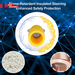 155Pcs Insulated Ring Terminals 11-Sizes(M4/M5/M6/M8/M10) 22-16/16-14/12-11AWG O