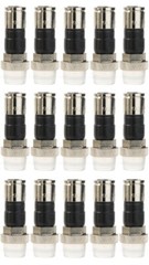 15 Pack PPC RG6 Male Coax Snap-on End Cable Compression Outdoor Seal Connectors