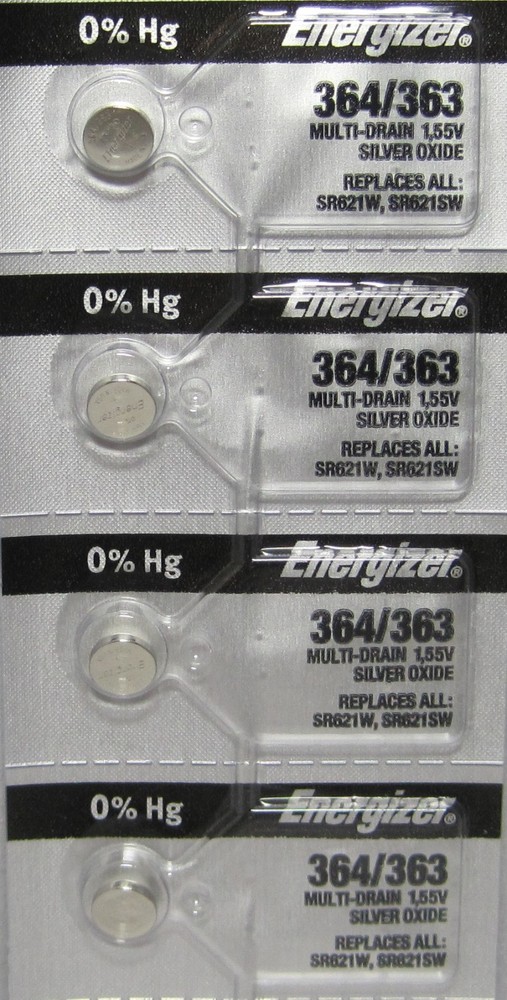4 x FRESH Energizer 364/363 SR621SW Watch Batteries Brand New Ships From USA