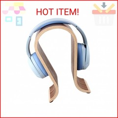 QWORK Wood Headphone Stand – Headset Holder, Arch Bridge Design – Universal Comp
