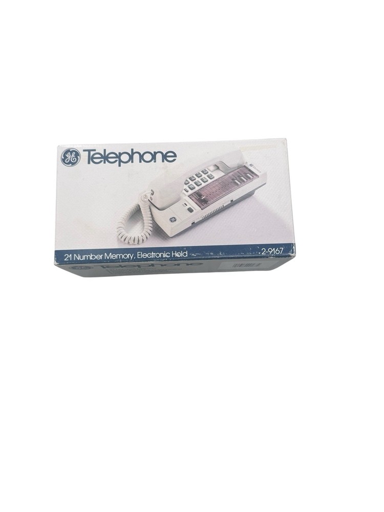 GE Model 2-9167 White Memory Telephone 21 Number Memory Corded Electronic Hold