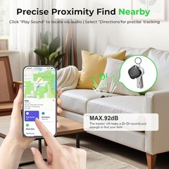 Compact 4-Pack iOS Item Finder Set – Loud Beep, Waterproof, Replaceable Battery