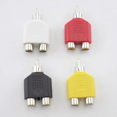 Audio Connectors Adapter Plug RCA Y Splitter AV Audio Converter 1Male to 2Female
