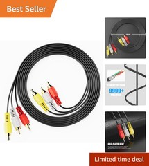 RCA Cables, 3RCA Cable Audio Video 24K Gold Plated Connecting Audio Video Com…