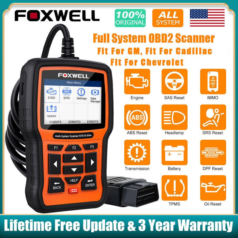 Foxwell NT510 Elite for GM Bi-directional OBD2 Scanner Car Diagnostic Scan Tool