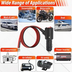 12-24V Fused LED Car Cigarette Lighter Plug Socket Cable Adapter w/ Switch Lot