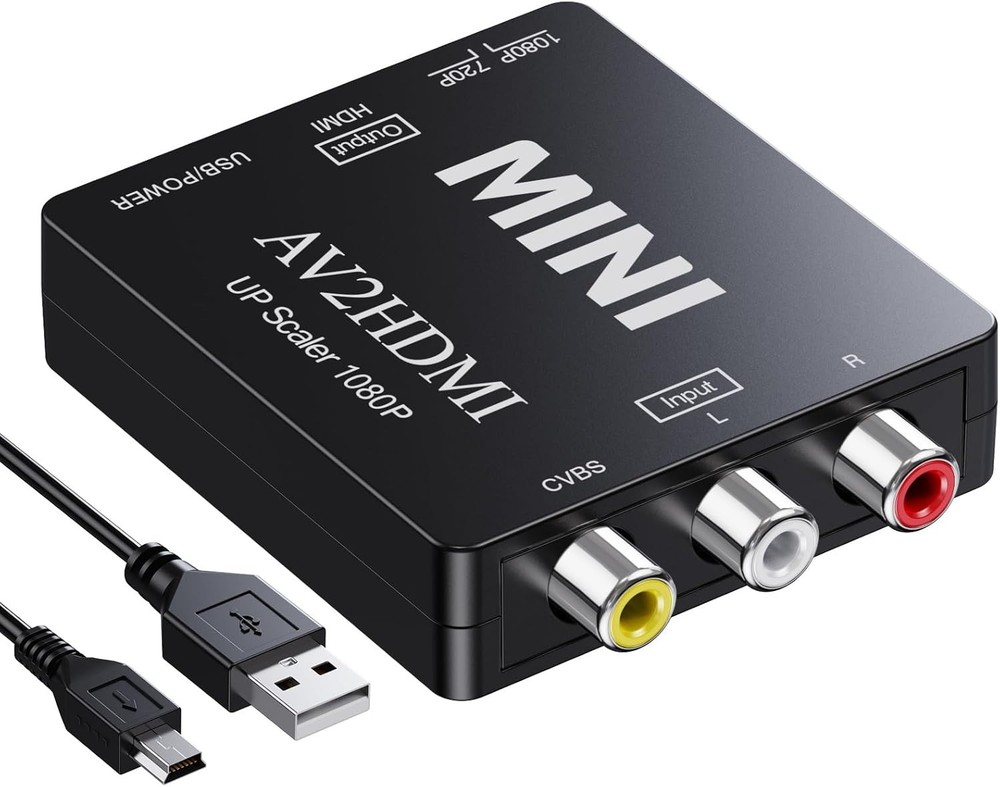 RCA to HDMI, AV to HDMI Converter, 1080P Mini RCA Composite CVBS Video Analogue