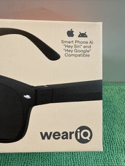 New WeariQ Wireless Smart Glasses Bluetooth, Black Polarized Lenses, Matte Frame