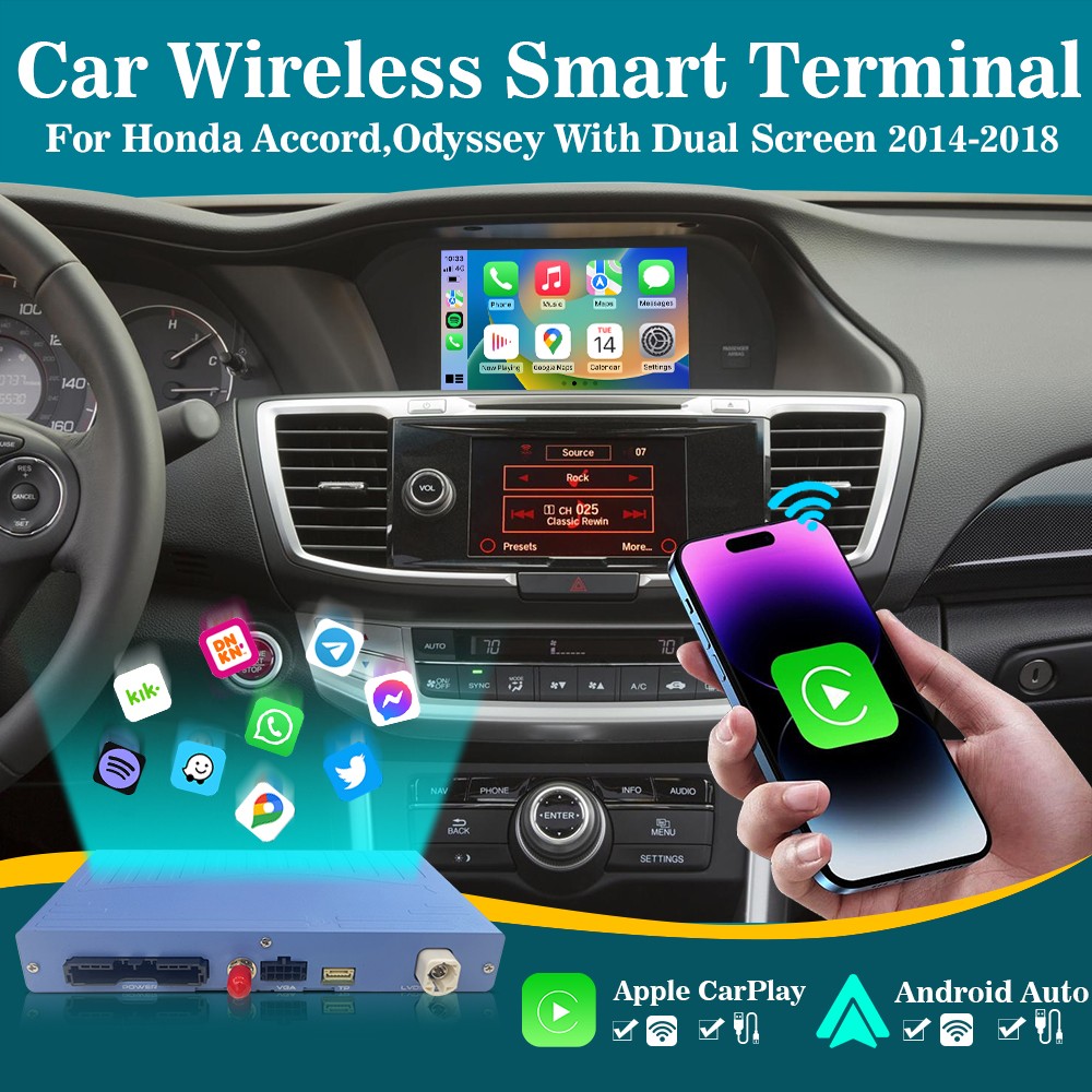 For Honda Accord Odyssey 2014-2018 Wireless Smart Carplay Android Auto retrofit