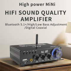 300W Bluetooth Amplifier LED Powerful Hifi Stereo Amplifier, 2.1 Channels LP-T1