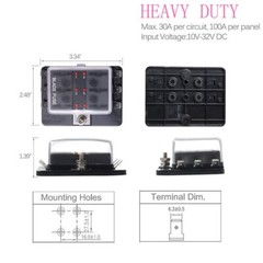 6way Rv Fuse Block Blade Fuse Box Dc12~32v 12v Junction Box Led Indicator Fuse B