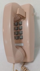 Western Electric rose beige 2554 touch tone wall phone, works