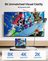 8K 4K Mini HDMI to HDMI Adapter 2.1, [8K60Hz,4K240Hz 144Hz 120Hz] Mini HDMI t…