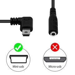 Right Angle Mini USB Male to 4Pole 3.5mm Female Adapter Cable for Mic Microphone