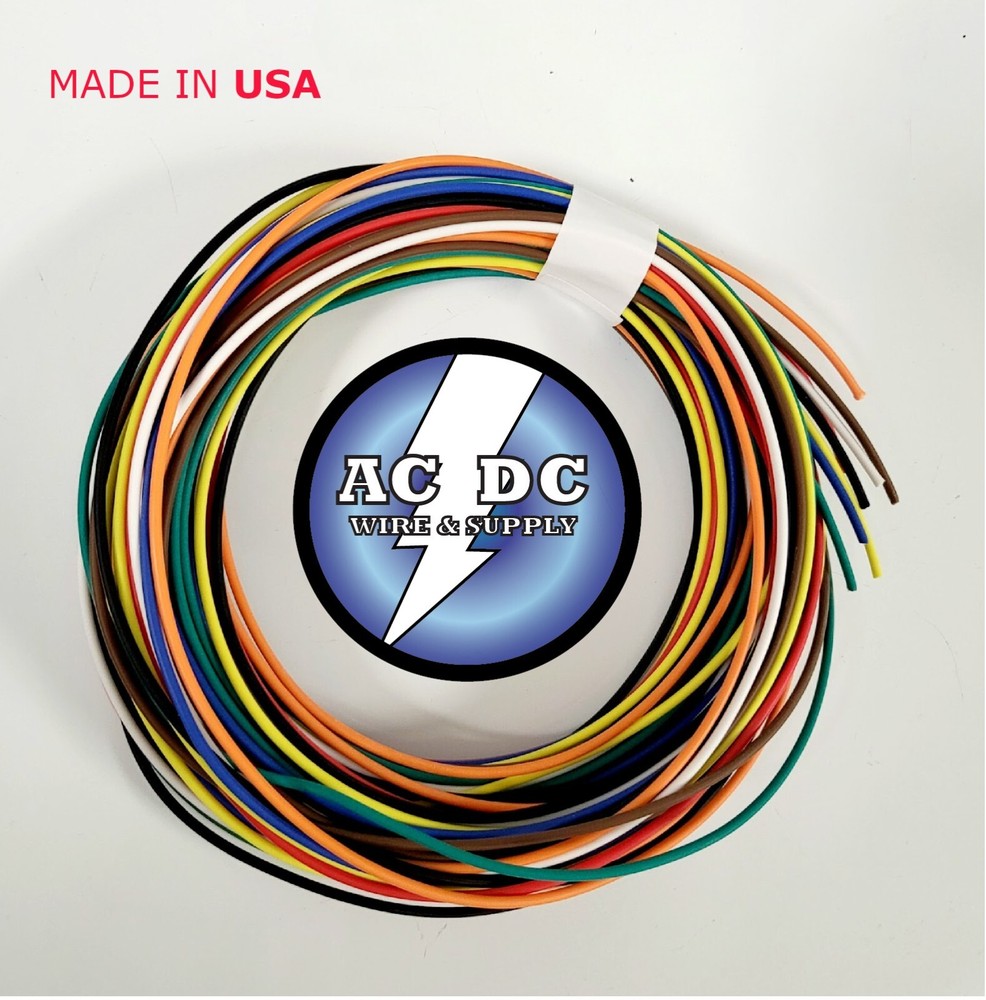 22 AWG TXL HIGHTEMP AUTOMOTIVE POWER WIRE 8 SOLID COLORS 25 FTEA 200′ bwrgybbo