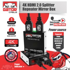 HDMI 2.0 Cable Repeater Mirror Amplifier Duplicator 4K HDTV Monitor 1 In 2 Out