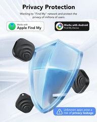 2026 Air Tracker Tags Item Locator for Android & iOS Bluetooth classic black