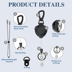 Durable CB Mic Holder with Polycarbonate Shell and Strong Steel Cord – 31.5″