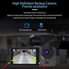 4K Dash Cam Front Rear and Inside Dash 3-Camera Free 32GB TF Card G-Sensor