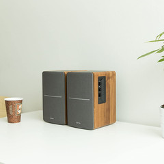 R1280T 42W Powered Bookshelf Speakers – Active Studio Monitors with Wood Finish