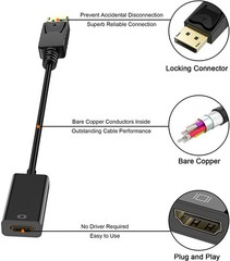 Display Port to HDMI Male Female Adapter Converter Cable Display Port DP to HDMI