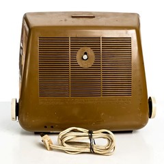 Autumn Gold Solid State 1968 Silvertone Model 8036 AM Clock Radio Alarm Mod 60’s