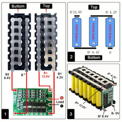 12V 3S 7P 40A BMS Li-ion Battery Pack Kit DIY Case Holder 18650 Power Wall Box