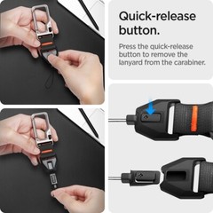 For AirPods Pro 2 | Spigen Lanyard with Carabiner Durable Strap with Clip