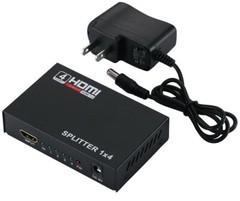 1×4 HDMI Splitter, 1 in 4 Out HDMI Splitter Audio Video Distributor Box 3D & 4K