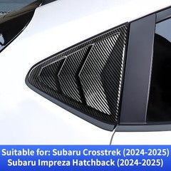 Chrome Carbon Fiber Style Car Rear Side Louvers Window Trim Panel for Subaru