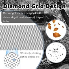 39.37×12.99 Inch Car Grill Mesh,Trimmable Front Bumper Grill with 3×6mm