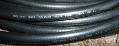Belden 9913 RG-8 Coaxial Cable 50 Ohms PL-259 50ft Very Good Condition