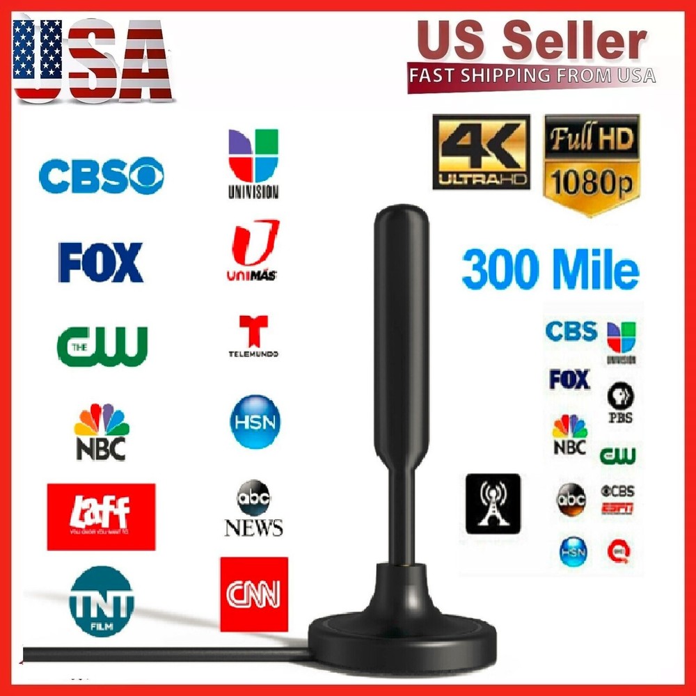 300 Miles Upgraded TV Antenna Digital HD Antenna Indoor HDTV 1080P 4K Long Range