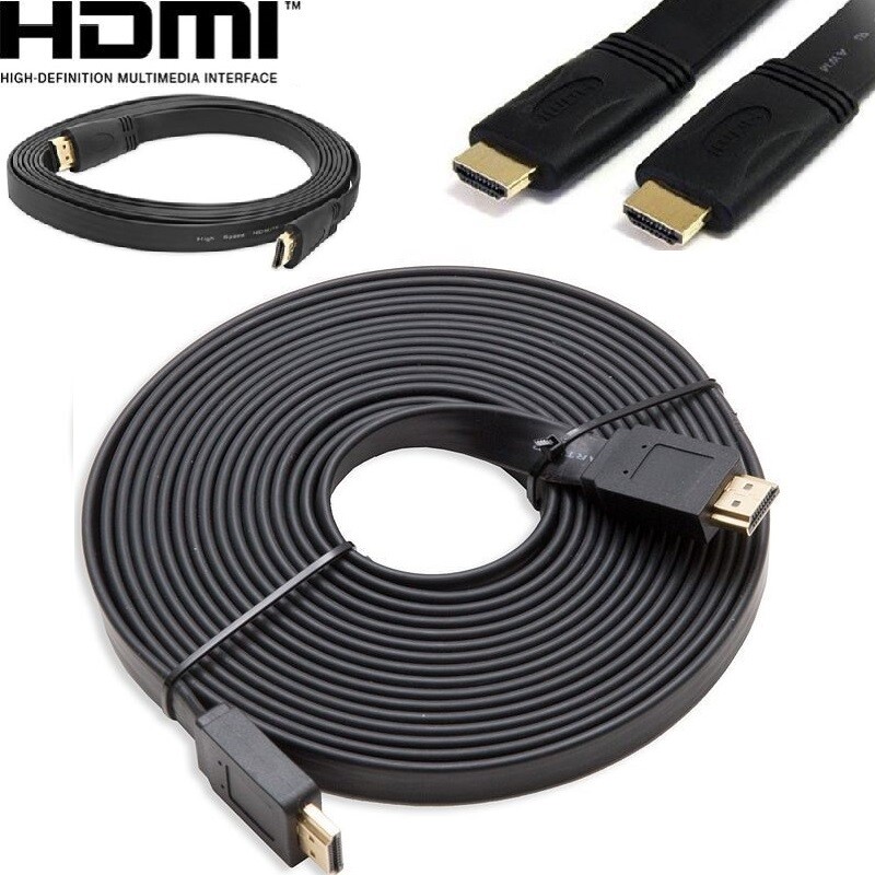 Premium HDMI M-M Cable 25FT 30FT 50FT Flat Golf Plated PS4 Xbox One 3D HDTV PC