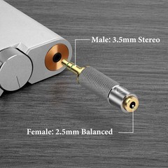 3.5mm (1/8″) Stereo Male to 2.5mm Balanced Female Headphone Plug Adapter, Con…