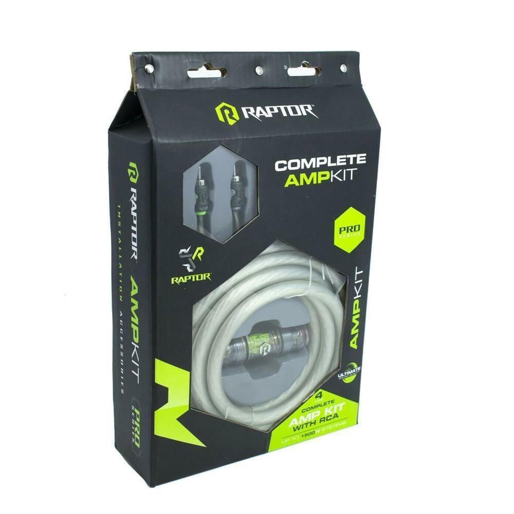 RAPTOR R5A4 / 1500W OFC 4 AWG (4 GAUGE) AMP KIT W/ RCA CABLES – PRO SERIES *NEW*