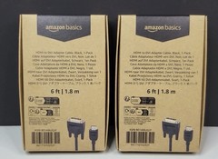 2 Pack Amazon Basics HDMI to DVI Adapter Cable, Bi-Directional 1080p