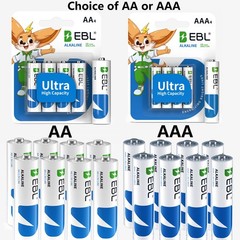 EBL AAA ,AA Alkaline Batteries 1.5V Lot of Triple A,10 Years shelf Life