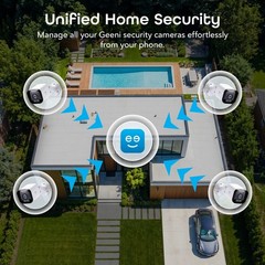 Geeni Hawk 3 Ultra 2K Wi-Fi Outdoor Cameras w Alexa Google Voice Control  2 Pack