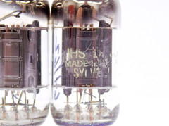 Nice Tested Pair of Early 1950’s Sylvania 12AX7/ECC83 Black Plates Vacuum Tubes