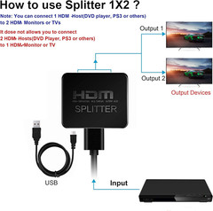 4K HDMI 2.0 Cable Splitter Switch UHD HDTV Switcher Signal Split 1 In To 2 Out