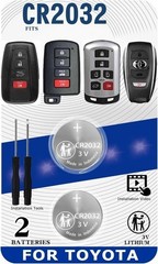 (2Pack CR2032 2032 Remote Key FOB Battery Replacement for 2012-2021 4Runner Aval