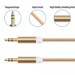 3.5mm Braided Male to Male Stereo Audio AUX Cable Cord for PC iPod CAR iPhone