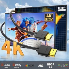 Short HDMI Cable 1FT 4K HDMI 2.0 Slim Flexible Cord 4K@60Hz Monitor TV PC Camera