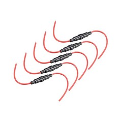 uxcell Inline Screw Type Fuse Holder 20 Gauge AWG 5Pcs for 20 AWG, Black, Red